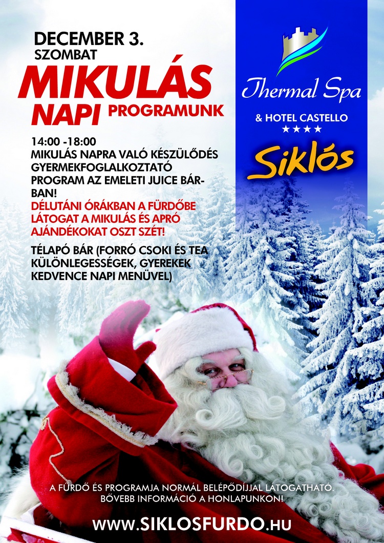 Mikulás a siklósi fürdőben
