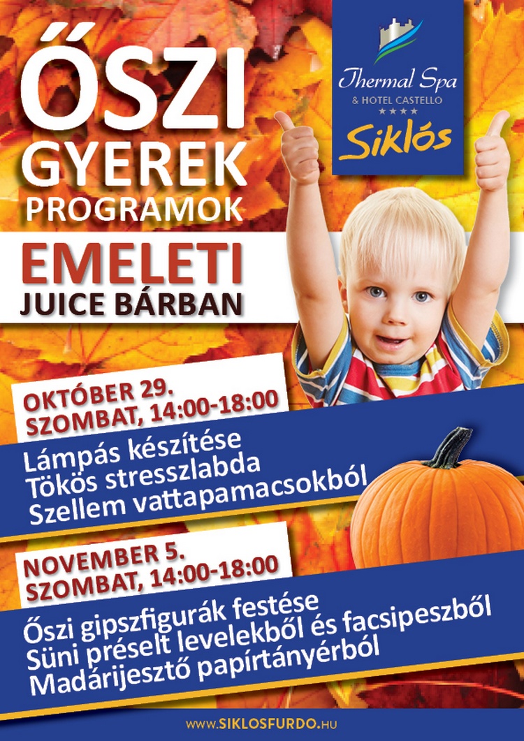 Őszi gyerekprogram siklósi fürdőben