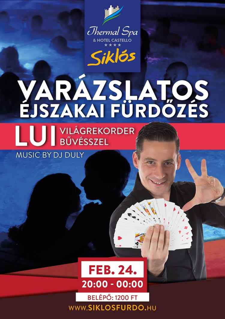 Varázslatos éjszakai fürdőzés Lui-val a siklósi fürdőben