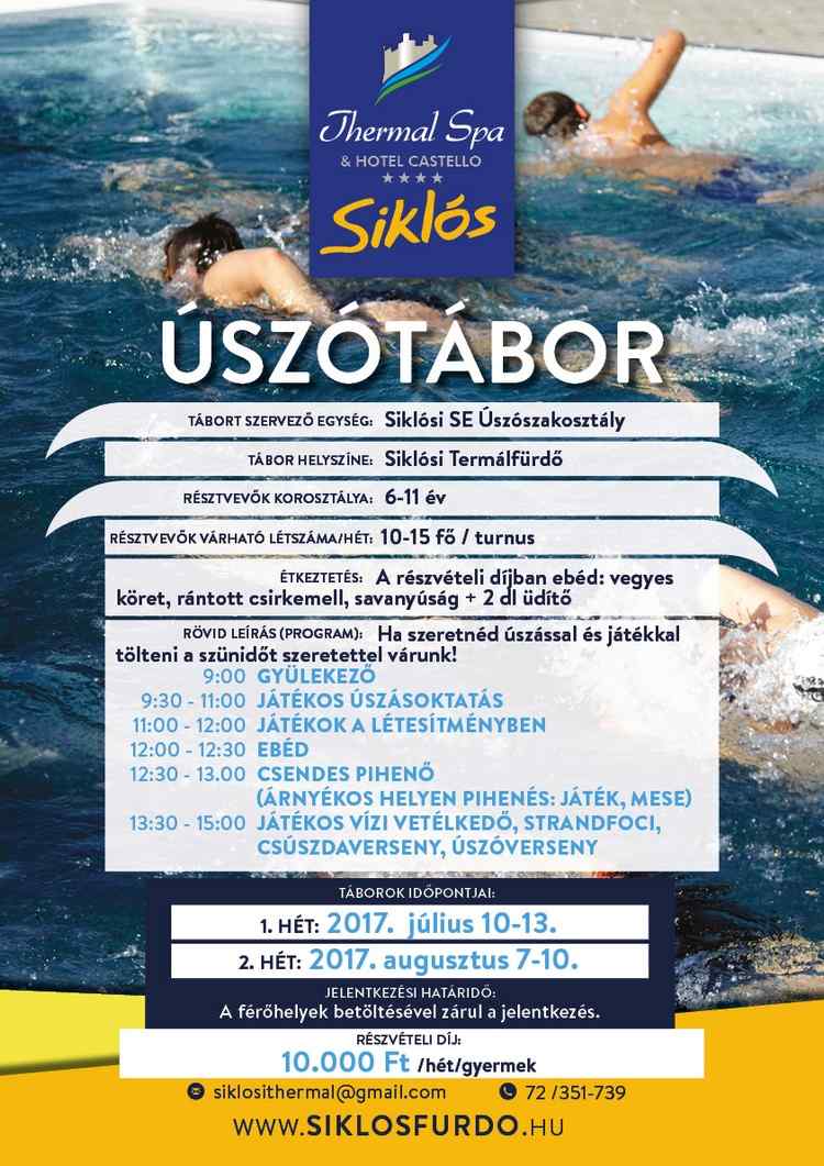 Úszótábor a siklósi fürdőben