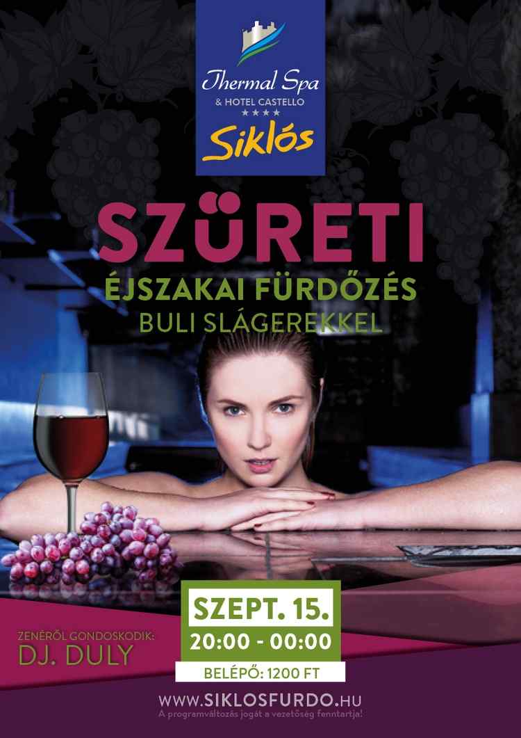 Szüreti éjszakai fürdőzés buli slágerekkel