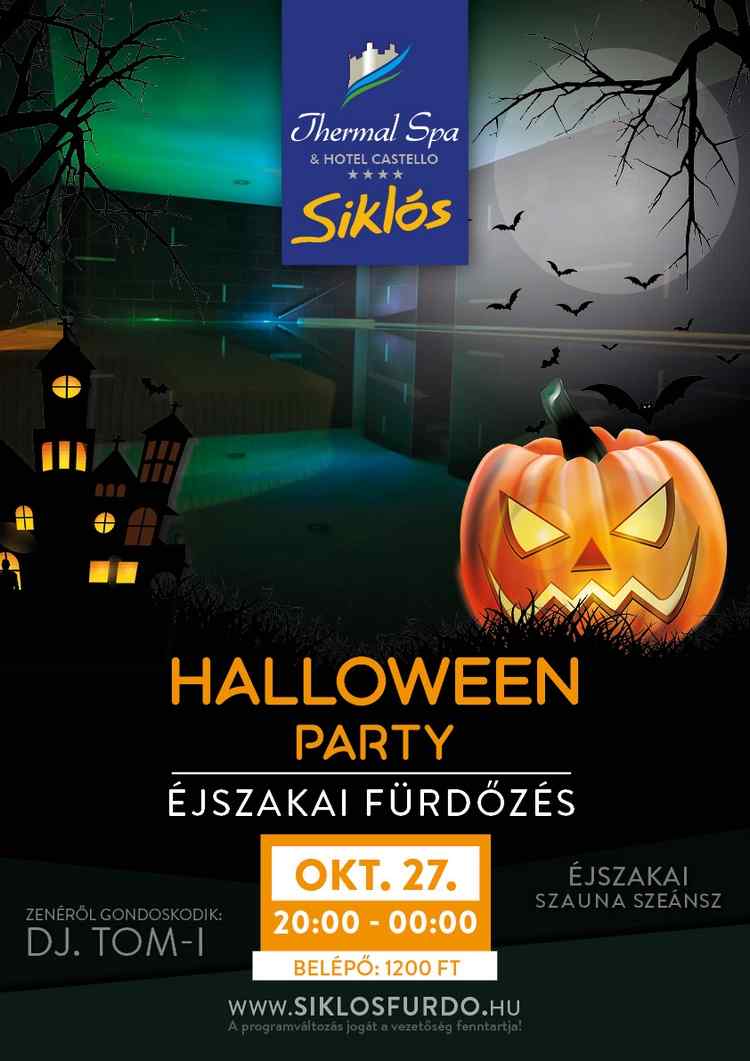 Halloween party egy éjszakai fürdőzés keretein belül