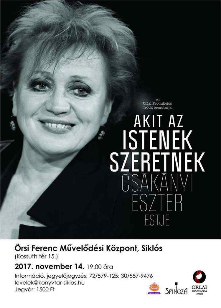 Csákányi Eszter önálló estje Siklóson