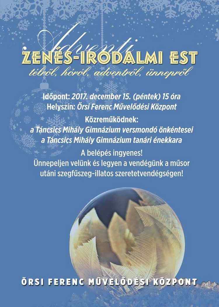 Adventi zenés irodalmi est 