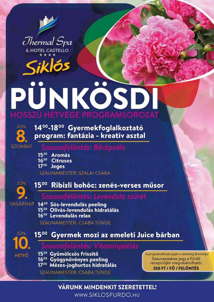 Siklósi program: Pünkösdi hétvége a siklósi fürdőben