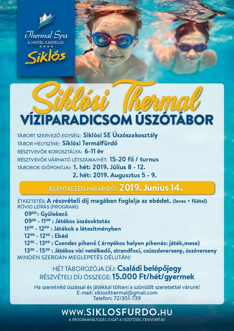 Úszótábor a siklósi fürdőben