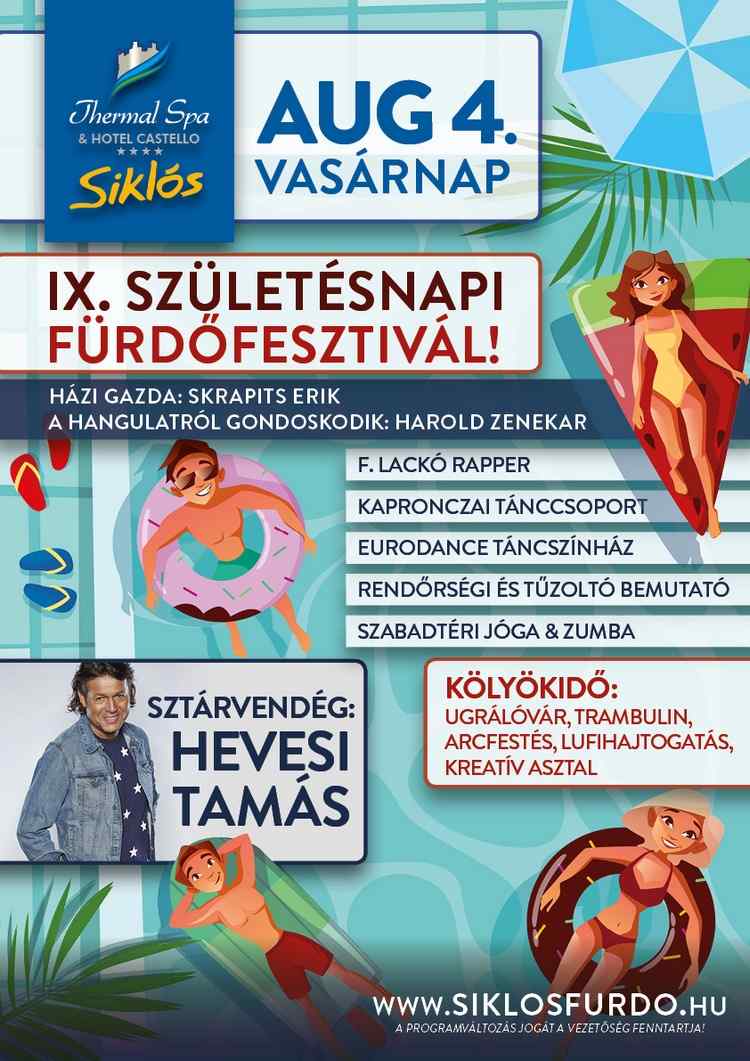 Siklósi program: Születésnapi fürdőfesztivál a siklósi fürdőben
