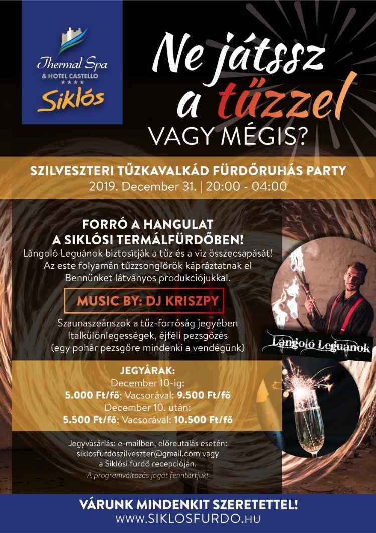 Szilveszter a siklósi fürdőben