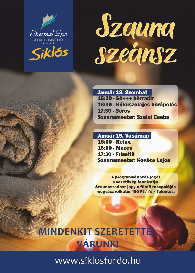 Szauna szeánsz a siklósi fürdőben