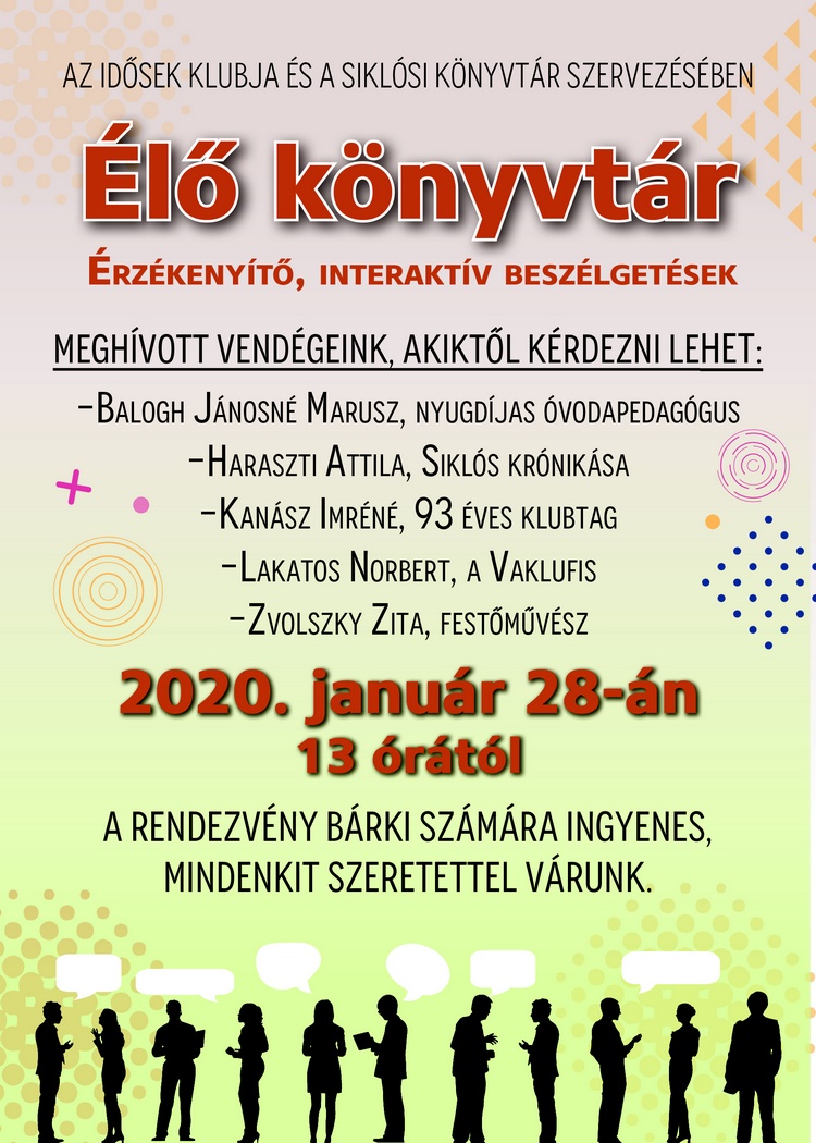 Siklósi program: Élő könyvtár