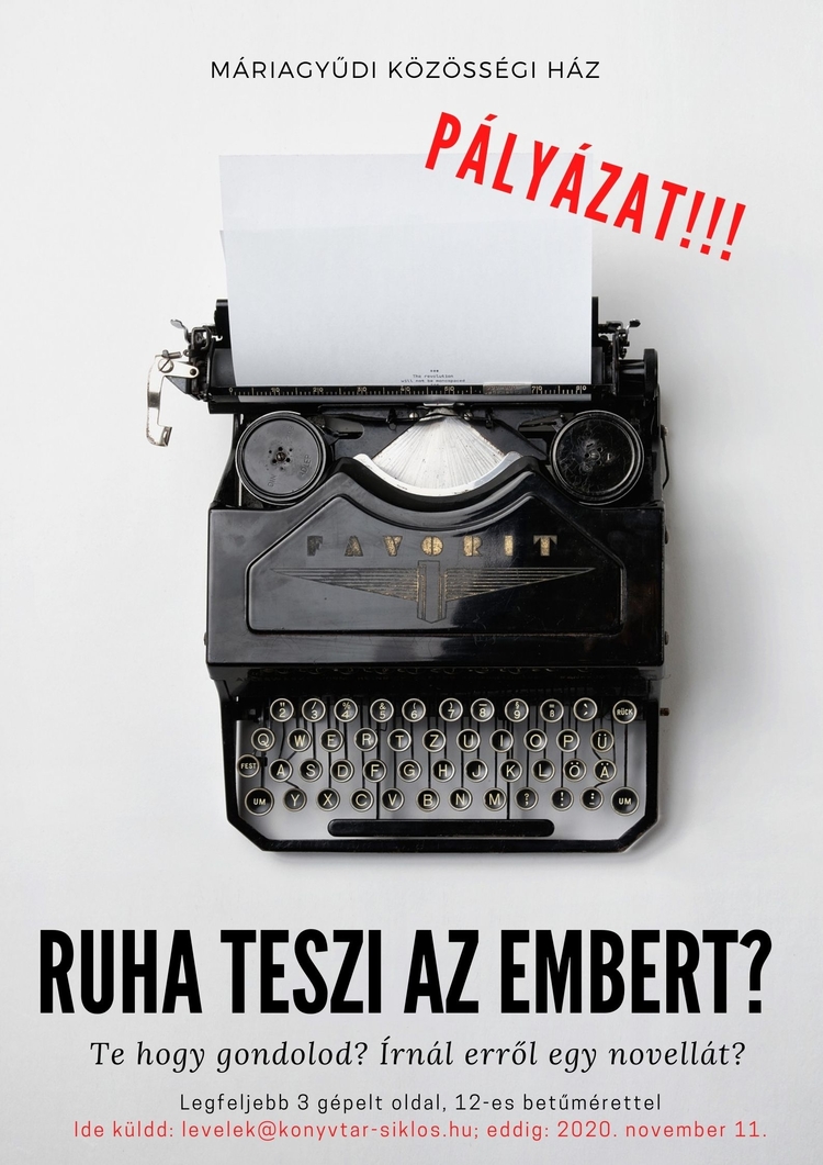Ruha tesz az embert - novellapályázat