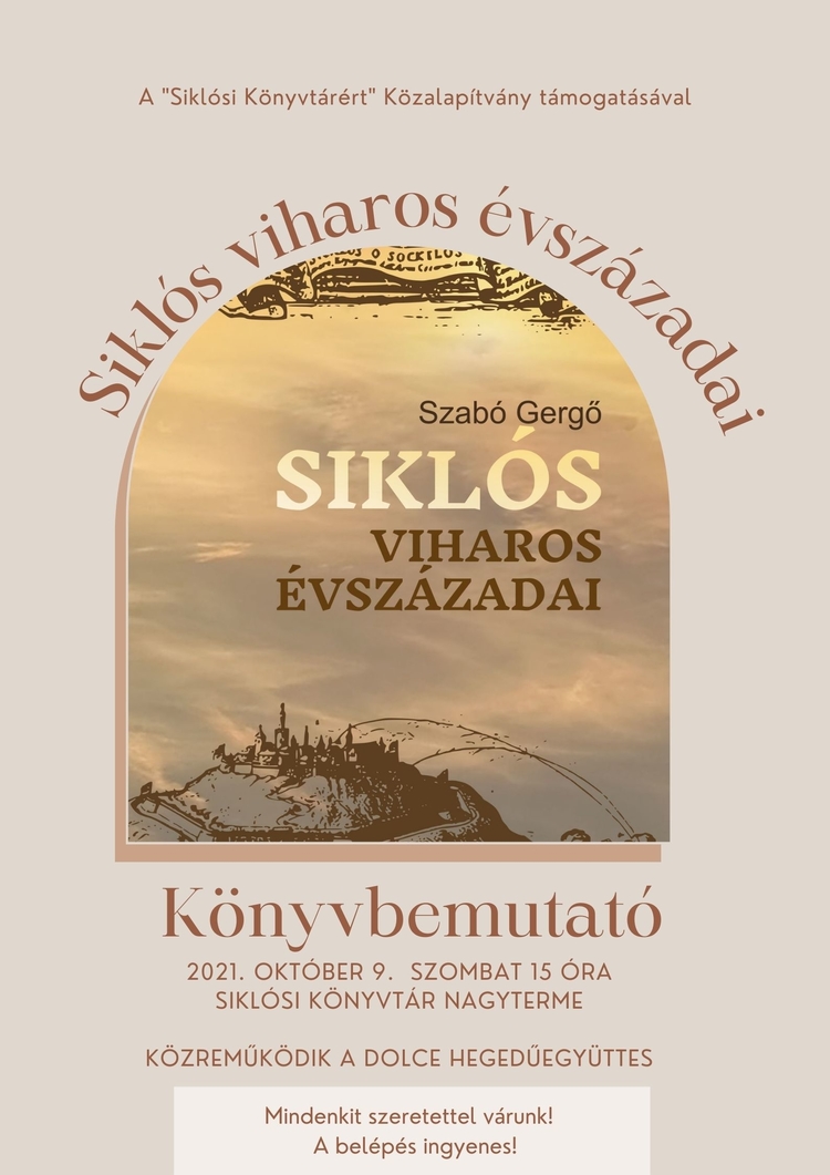 Siklósi program: Siklóv viharos évszázadai - könyvbemutató