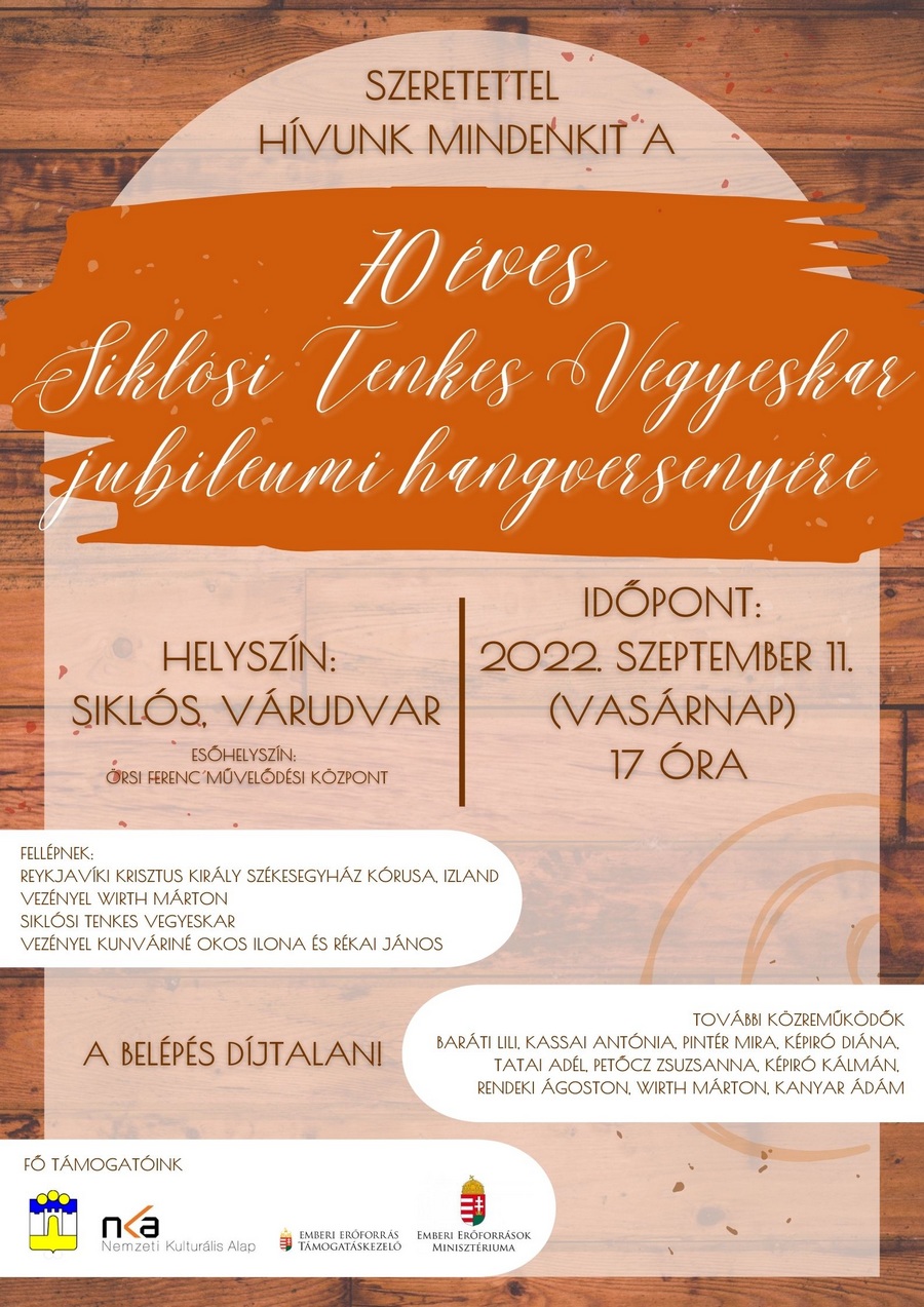 A 70 éves a Tenkes Vegyeskar jubileumi hangversenye