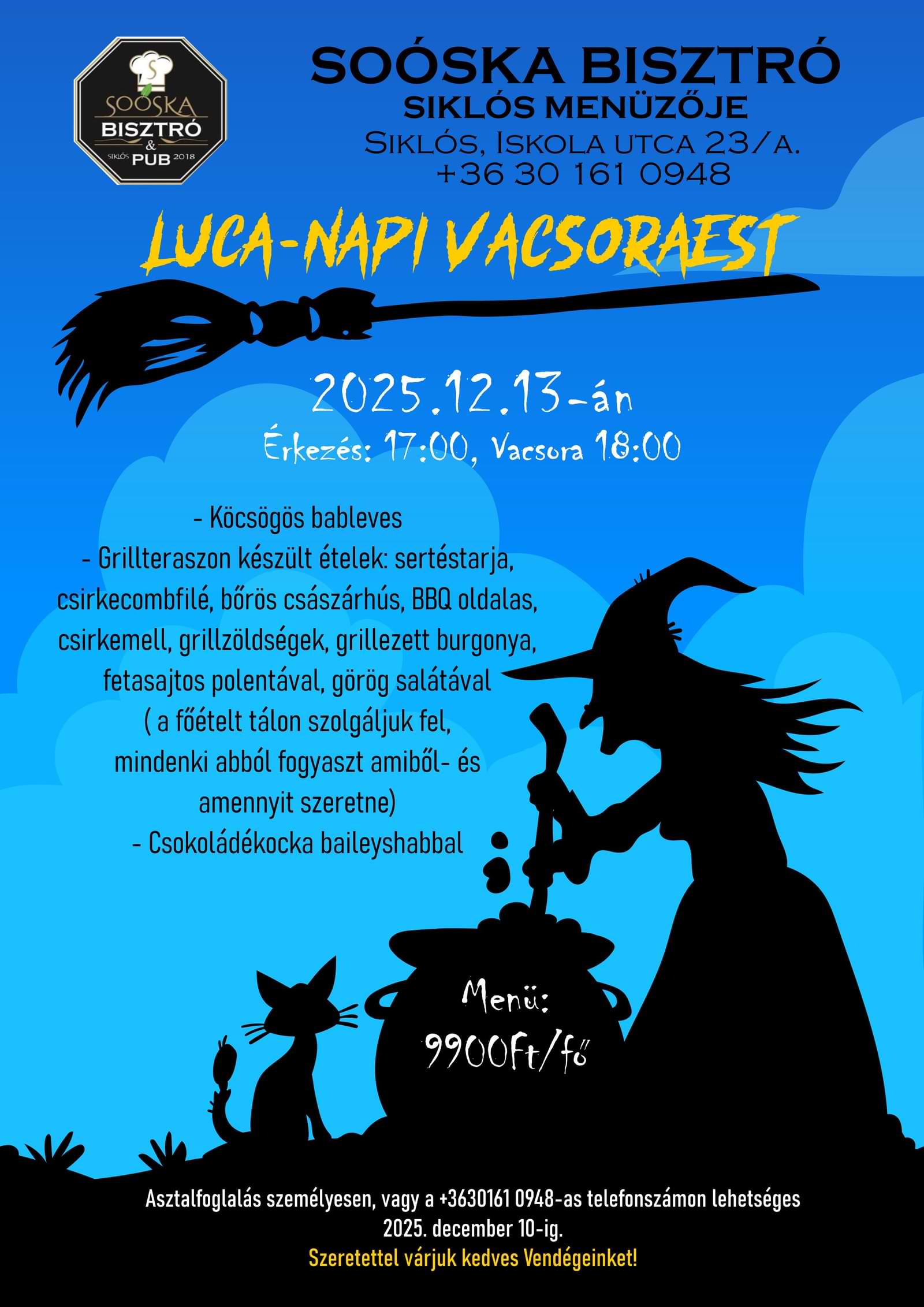 Luca-napi vacsoraest a Soóska Bisztróban