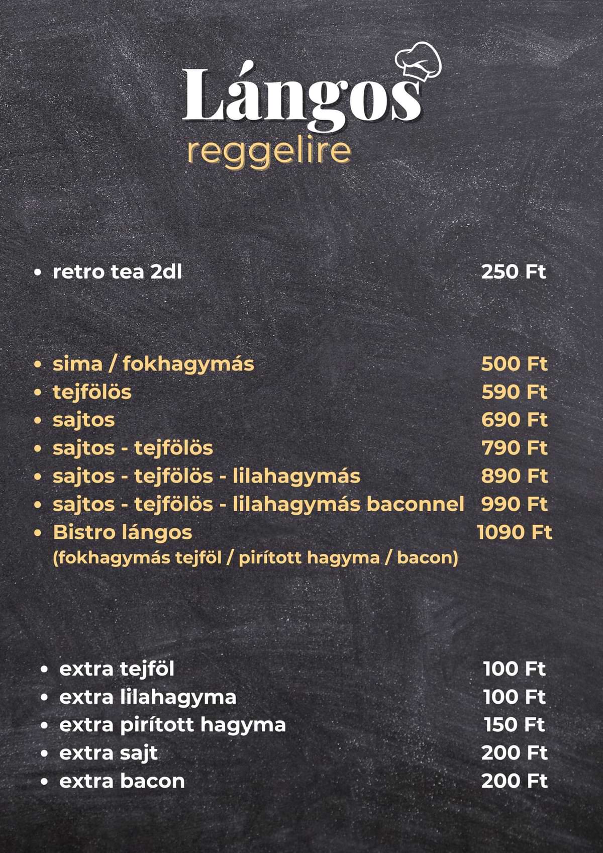 Bistro reggeli lángos ajánlat Bistro heti ajanlat