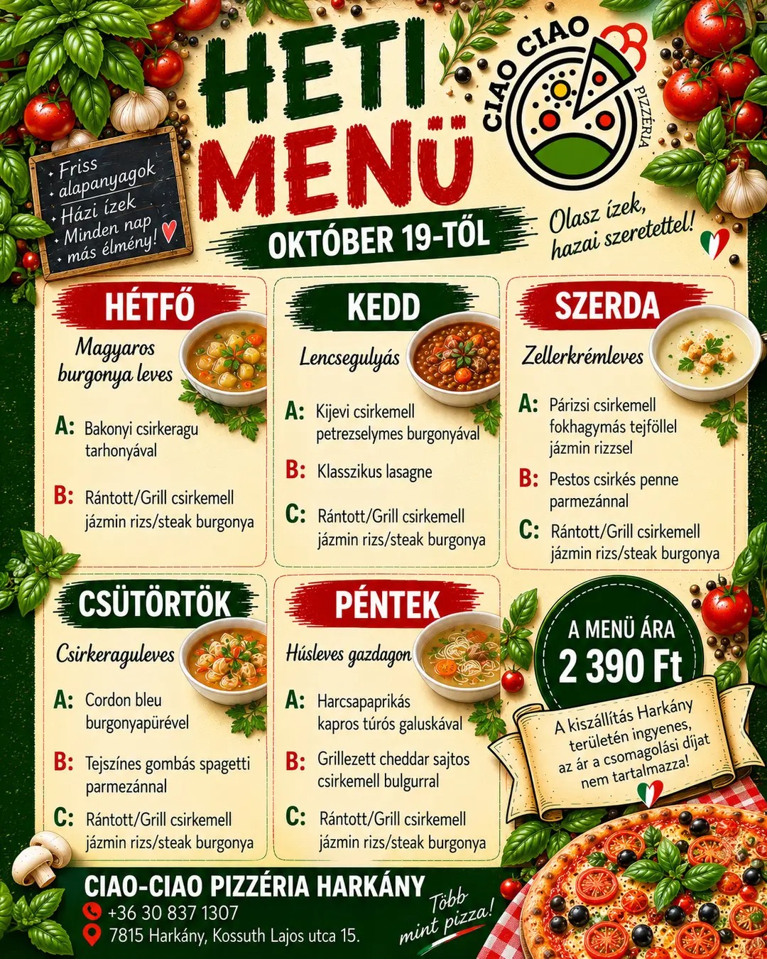 ciao ciao harkany menu
